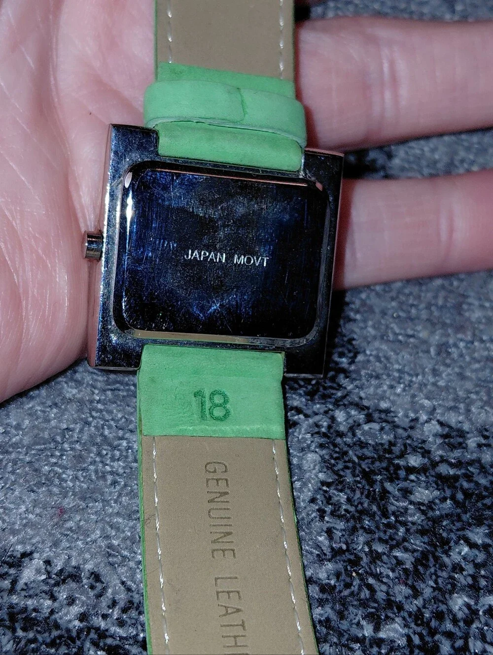 Vtg Pedre Rainbow Stripe Watch Green Genuine Leather Suede Strap Y2K Retro CC